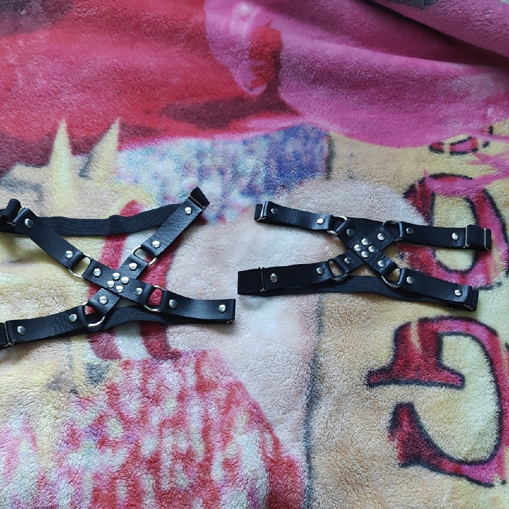 Black Faux Leather Harness Accessory